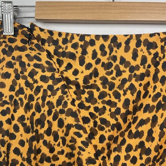 & Other Stories Skirt Size 10 EUR 38 Orange Leopard Print Satin Midi - Picture 8 of 10